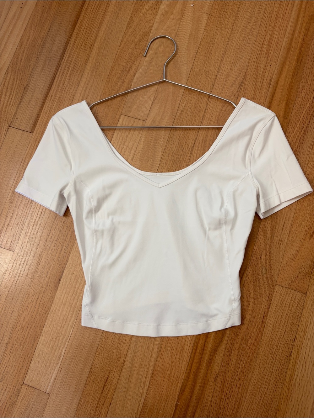 lululemon athletica White Scoop Neck Short Sleeve Top